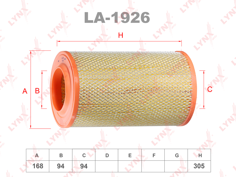 Фильтр воздушный подходит для CITROEN Jumper 2.2D-3.0D 06, FIAT Ducato 2.2D-3.0D 06, PEUGEOT Boxer 2.2D-3.0D 06 LA-1926