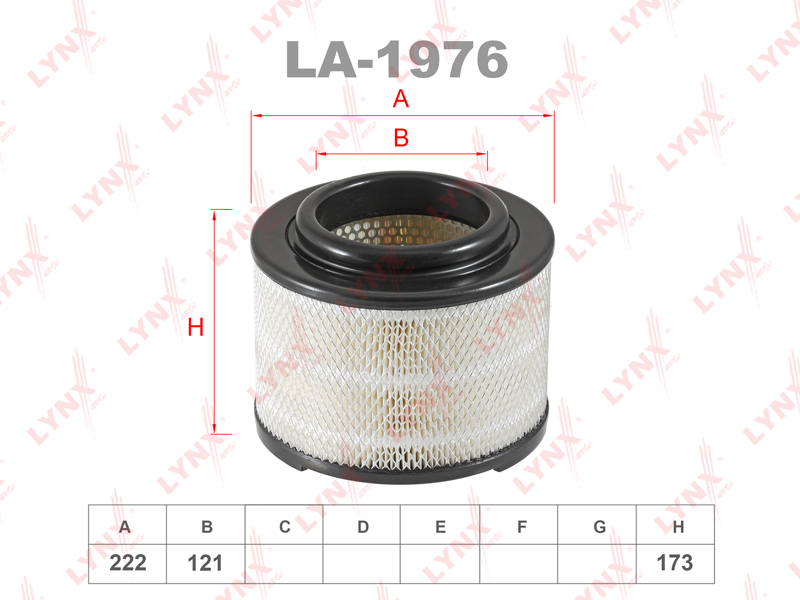 Фильтр воздушный подходит для TOYOTA Hilux III 2.5D-3.0D 05, MAZDA BT-50 2.5D 06, FORD Ranger 2.5D-3.0D 06-12 LA-1976