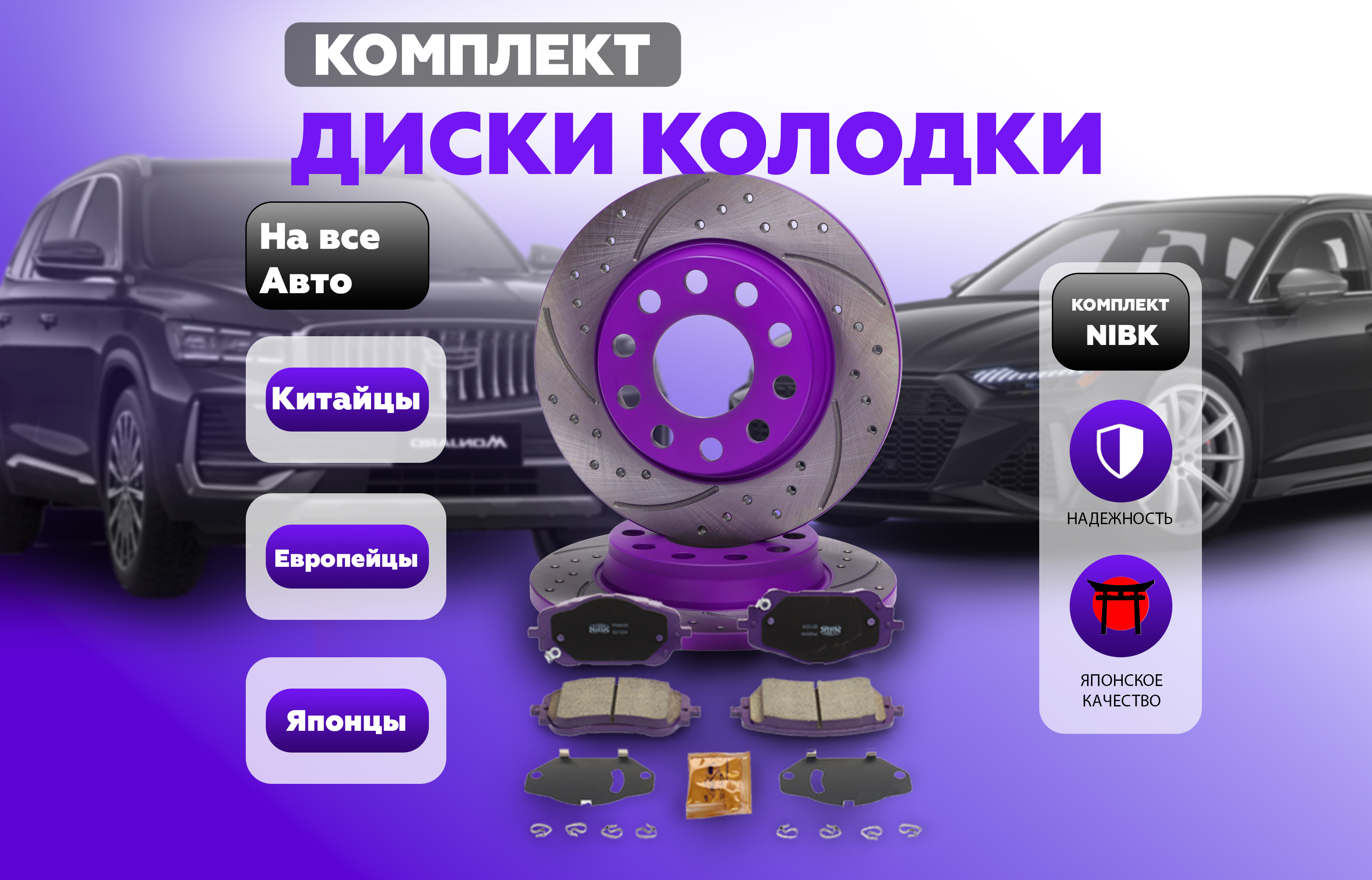 Комплект тормозных дисков и колодок NiBK